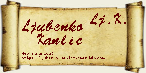 Ljubenko Kanlić vizit kartica